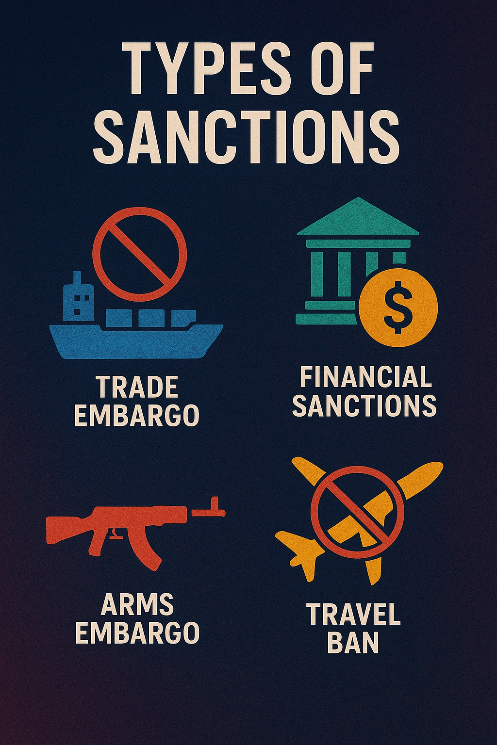 Types of economic sanctions imposed on Iran