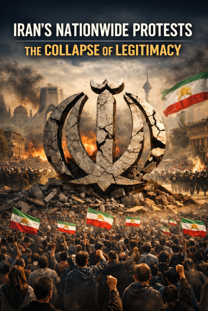 Iran nationwide protests against the Islamic Republic with lion and sun flags in Tehran