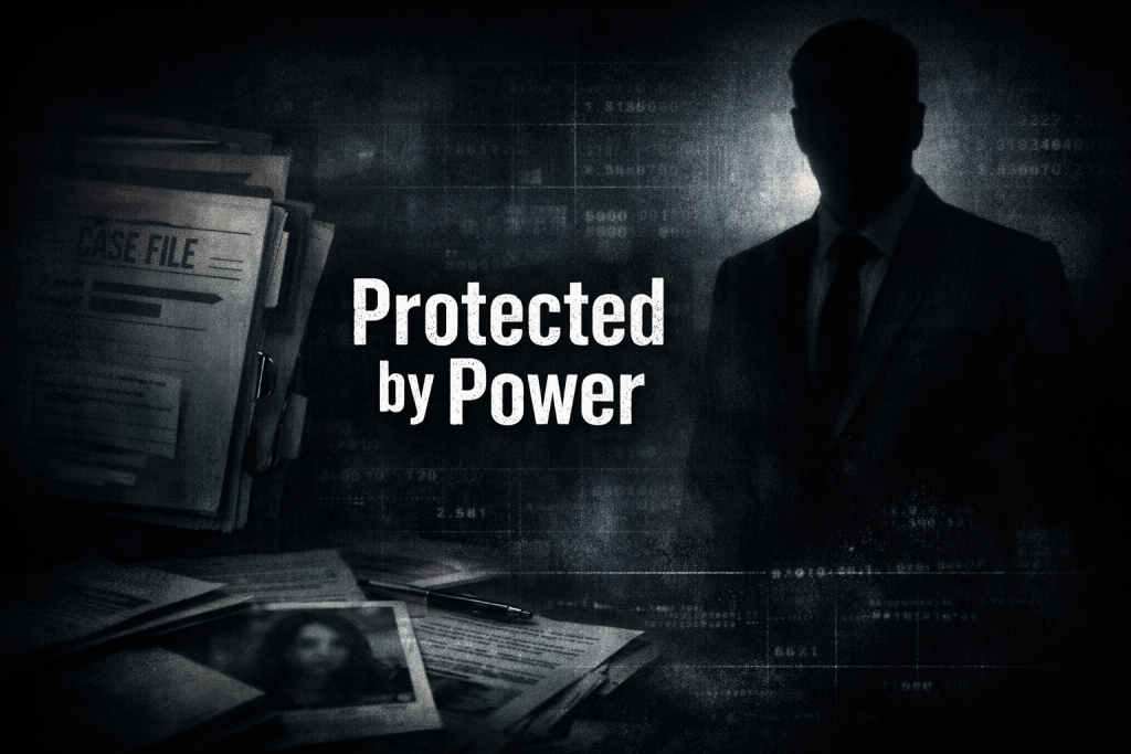 A shadowed Iranian oil executive symbolising sexual abuse allegations and institutional protection under the Islamic Republic